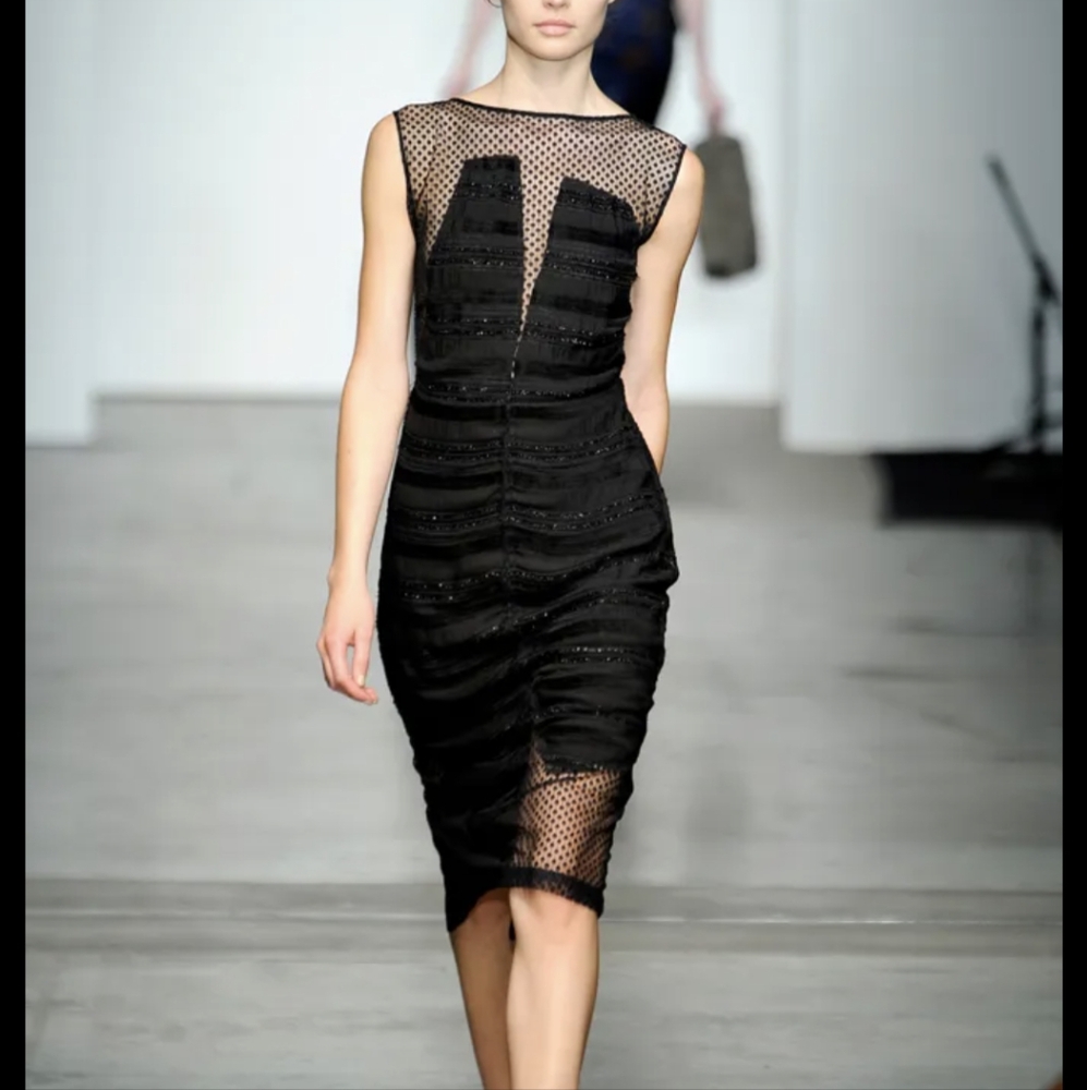 Vintage Rachel Comey Metallic Tweed Mesh Polka Dot Dress